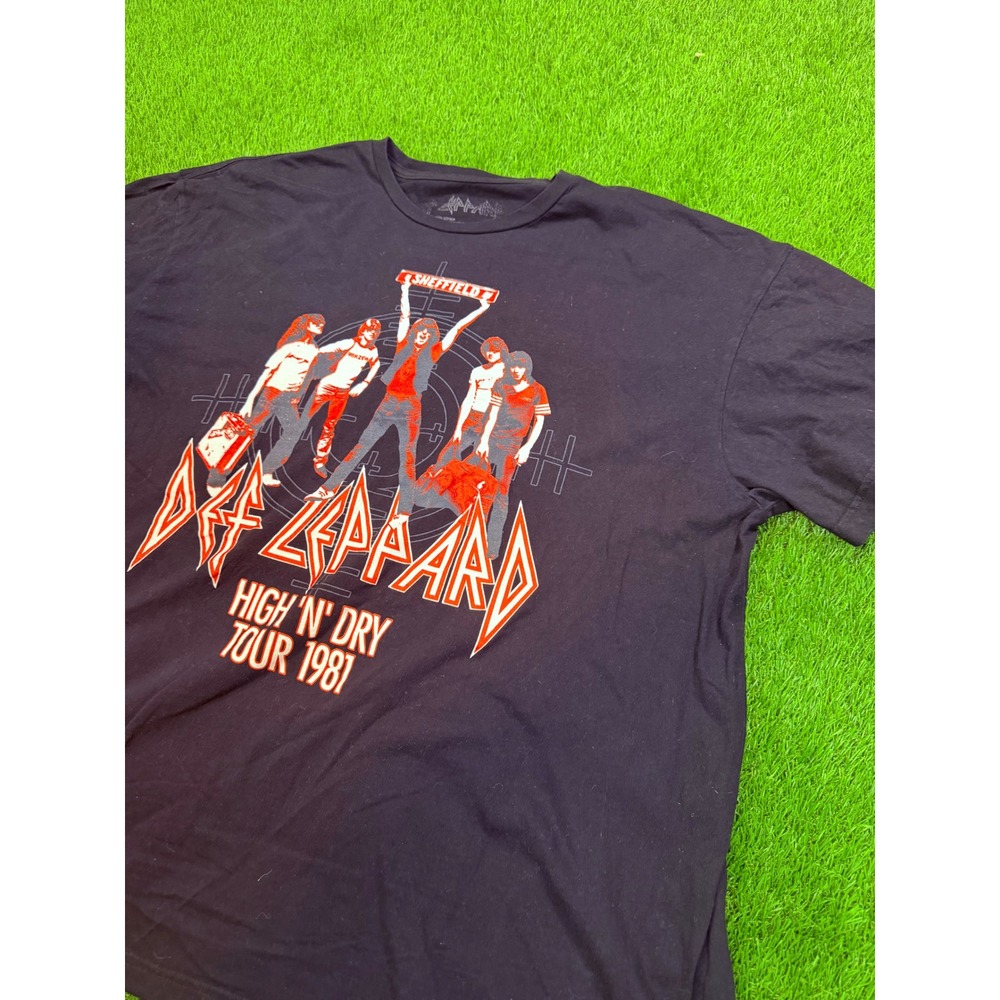 Def Leppard High N Dry Tour 1981 Graphic T-Shirt Black XL Rock Band Tee